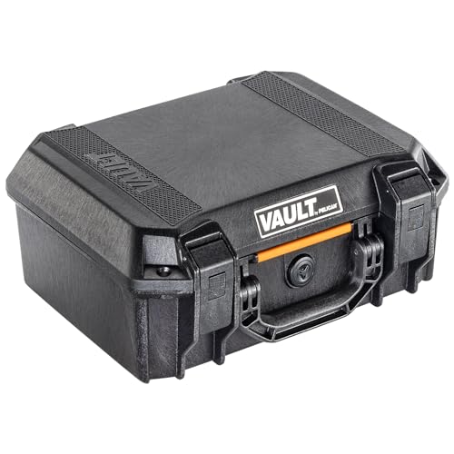 Pelican Vault V200 Mittelgroßer Koffer mit Deckel aus Schaumstoff und Trennwänden, Schwarz von Pelican