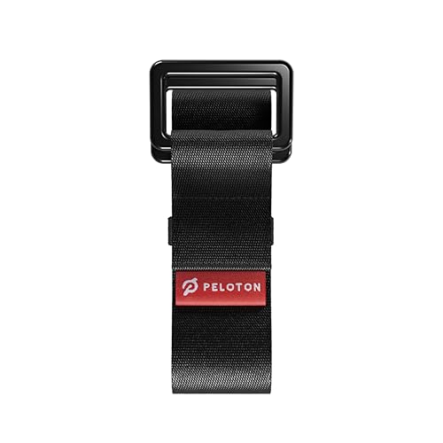 Peloton Yoga-Band | 183 cm langes, verstellbares und langlebiges Nylon-Band für Stretching, Pilates und Übungen. Ringe aus Zinklegierung, Schwarz von Peloton