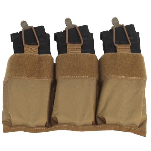 Peminkoo 7,62 Dreifachmagazintasche Taktische AK AR M4 AR15 Einzel-Doppelmagazinholster Gewehr Pitol Molle Mag Pouch für die Jagd (Khaki) von Peminkoo