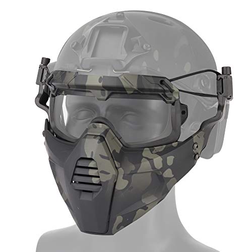 Peminkoo Jagd-Schutzmaske Taktische Cs Wargame Halbgesicht Atmungsaktive Masken Paintball Airsoft Sport Gesichtsmasken mit Helmanschluss (BCP) von Peminkoo