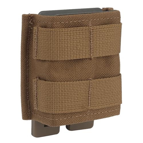 Peminkoo Molle Single 7,62 Mag Pouch Short Fast Pouch KYWI Kydex Wedge Insert Magazinholster für 7,62 mm Magazine (Khaki) von Peminkoo