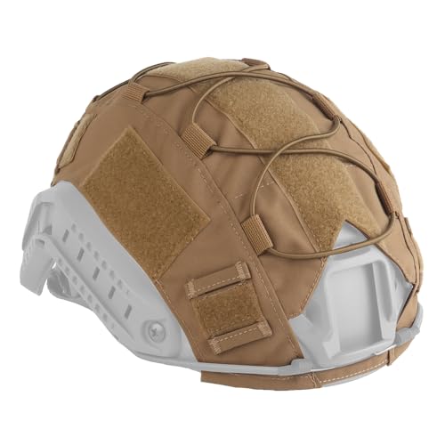 Peminkoo Multicam Taktischer Helmüberzug mit elastischer Kordel für Fast PJ BJ MH Helme, Militar, Airsoft, CS War Battle Helm, Größe M, L, Khaki, L: Fast Helm) von Peminkoo