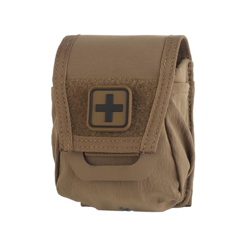 Peminkoo Outdoor Medical Kit Portable CS Combat Training Sports E-DC Tools Waist Packs MOLLE Tactical First Aid Pouch Survival Safety Bag (Khaki) von Peminkoo