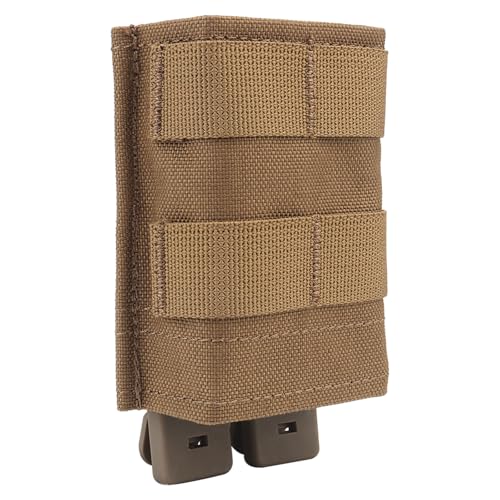 Peminkoo Tactical Molle Fast 5.56 Single Mag Pouch Medium Aufbewahrungssystem Zubehör Gürteltasche Neue Holster Jagd Mattentuch (Khaki) von Peminkoo