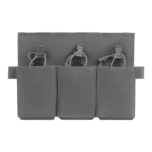 Peminkoo Taktische Dreifach-Magazintasche 556 762 MAG-Halter Klett-Frontplatte passend für JPC 2.0 AVS SPC Plattenträger Jagdweste (Grey) von Peminkoo