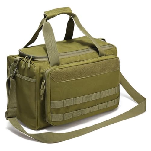 Peminkoo Taktische Schießstandtasche Molle System Schießtraining Waffentasche Camping Jagd Zubehör Werkzeug Schultertasche (Green) von Peminkoo