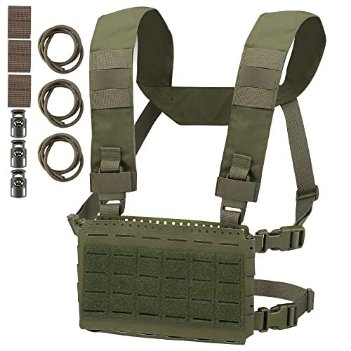 Peminkoo taktisches Chest Rig MK5 Mag Pouch Molle System Micro Fight Chassis Front Panel J.PC Plattenträgerweste (Green) von Peminkoo