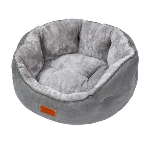 Katzen Hundebett Winter Warme Haustiermatte Schlaf Gemütliches Hundehaus Kissen Weiche Couch Katzenkörbe Plüsch Haustier Schlafbett Zwinger Zubehör(Grey,S 42X52X20cm) von Pengchang