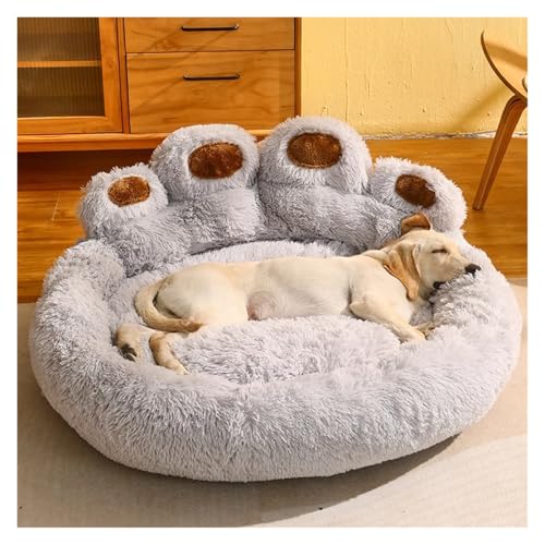 Nette Bärentatze Hundebett Plüsch Winter Warme Matte Haustiere Zwinger Große Hund Schlafen Bett Welpen Katze Sofa Decke Kissen Haustiere(Grey Hot Styles,XL 90cm) von Pengchang