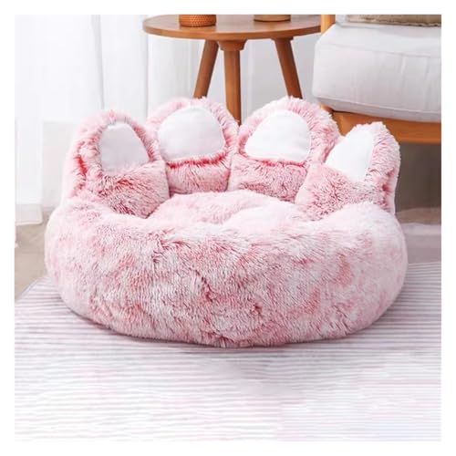 Nette Bärentatze Hundebett Plüsch Winter Warme Matte Haustiere Zwinger Große Hund Schlafen Bett Welpen Katze Sofa Decke Kissen Haustiere(Pink, M 60cm) von Pengchang