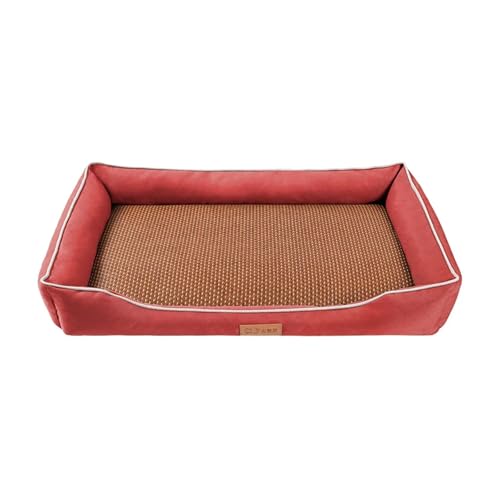 Pengchang 600D Oxford-Stoff, Vier Jahreszeiten, universelle Haustiermatte, bissfeste Katzenhüttenmatratze, kleine und mittelgroße Hunde(Red Summer mat,L-64x46x12cm) von Pengchang