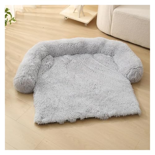 Pengchang Großes Hundeschlafsofa Winter Warme Matte Welpe Großes Kissen Matratzenauflage Mittelgroßes Haustier Katze Hundebett XXL Zwinger Haustiere Sofa(Rounded Corner-B,XL 130x105x20cm) von Pengchang