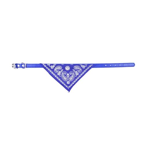 Pengchang Handtuch for Hunde, niedliches bedrucktes Bandana-Halsband for Katzen, Welpen-Schalhalsbänder, verstellbares dreieckiges Haustierhalsband for Kätzchen(Blue,Neck 28-34cm) von Pengchang