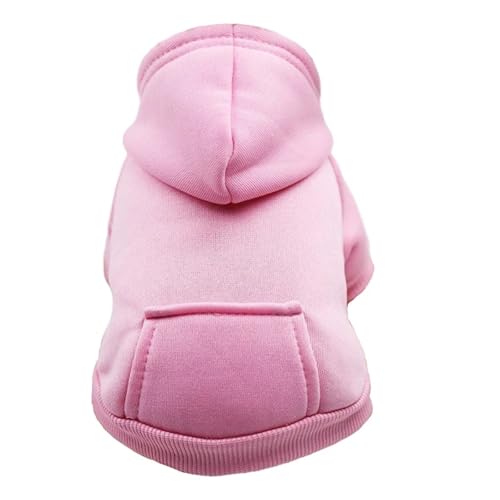 Pengchang Haustierbedarf Winter Haustier Hund Kleidung Hoodies Warmer Pullover mit Taschen Mantel Outfit Welpenjacke Haustierkostüm Chihuahua Sweatshirt(Pink,M) von Pengchang