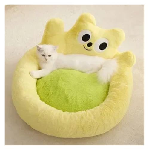 Pengchang Herbst und Winter Katzennest Haustier alle Jahreszeiten Universelles warmes Katzenkissenbett Sofa Haustierbedarf Welpe(Yellow,M-50x50cm) von Pengchang