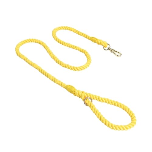 Pengchang Hund Multi-Funktions-handgewebte Gradient Hundeleine Outdoor Walking Training Seil Hundeleine Runde Baumwolle Katze Hunde Blei Haustier Produkte(Yellow,150cmx1.2cm) von Pengchang