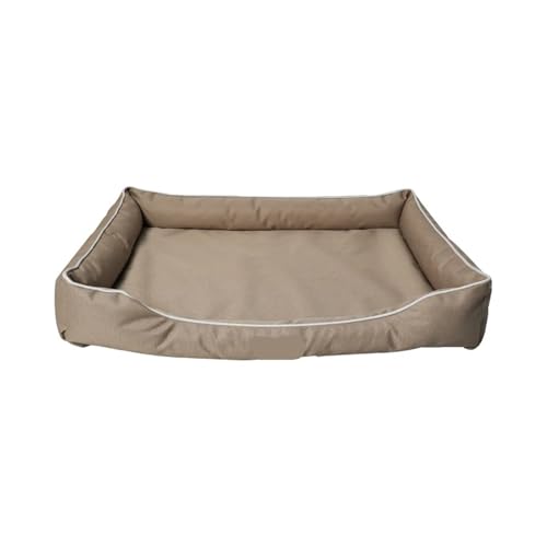 Pengchang Luxuriöses großes Hundebett, Kratzfest, verschleißfest, wasserdicht, Katzenmattenbett for Hunde, weiches Sofa mit hoher Rückfederung, Welpenzubehör(Brown,L-70x50x12cm) von Pengchang