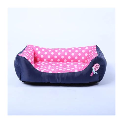 Pengchang Nette Dot Hundebetten for Katze Haus Hundebett for Große Hunde Liefert Matte Hund Auto Sitz S/M/L Welpen Kissen Haustiere Nest Pad Schlafsack(Pink,65x55cm) von Pengchang