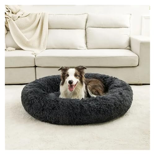 Pengchang Rundes Hundebett for große Hunde, superweiches Katzenbett, langes Plüsch-Hundehaus for mittelgroße Hunde, warmes Winterschlafen(L 60cm) von Pengchang