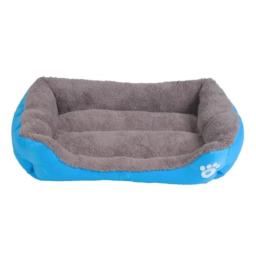 Pengchang S-3XL 9 Farben Pfote Haustier Sofa Hundebetten wasserdichte Unterseite Weiches Fleece Warmes Katzenbett Haus Hundebett for kleine und große Hunde(Blue,XL) von Pengchang