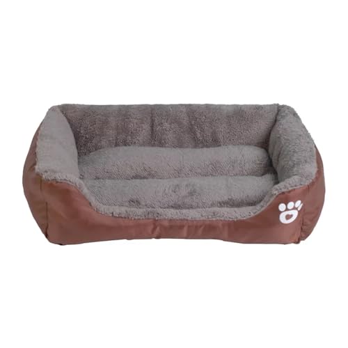 Pengchang S-3XL 9 Farben Pfote Haustier Sofa Hundebetten wasserdichte Unterseite Weiches Fleece Warmes Katzenbett Haus Hundebett for kleine und große Hunde(Coffee,M) von Pengchang