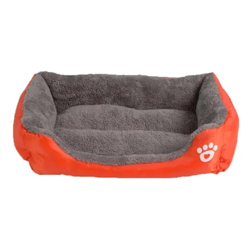 Pengchang S-3XL 9 Farben Pfote Haustier Sofa Hundebetten wasserdichte Unterseite Weiches Fleece Warmes Katzenbett Haus Hundebett for kleine und große Hunde(Orange,S) von Pengchang