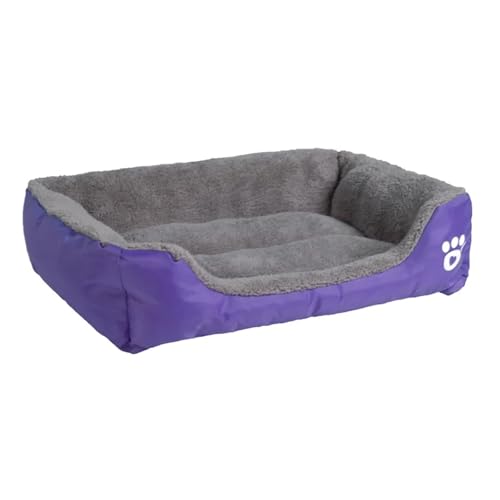 Pengchang S-3XL 9 Farben Pfote Haustier Sofa Hundebetten wasserdichte Unterseite Weiches Fleece Warmes Katzenbett Haus Hundebett for kleine und große Hunde(Purple,L) von Pengchang