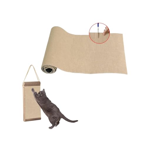 Pengchang Selbstklebender Teppich, Katzenkratzbrett, Wand, Anti-Katzenkratzbrett, Sofa, DIY-Katzenkratzbrett, Sofa, Schutz, Pfotenmatte(Khaki,30cm x 100cm) von Pengchang