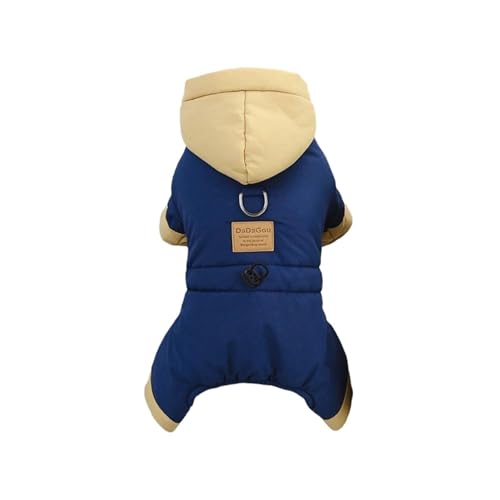 Pengchang Verdickter Warmer Hunde-Overall, Winter-Hundekleidung for Winddichte Welpen-Overalls, Jacke, Haustierbekleidung(Dark Blue,L) von Pengchang