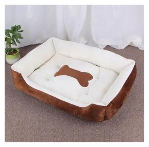 Pengchang Weiches Plüsch-Quadrat-Hundebett, Matte, Betten for Welpen, Katzen, kleine, mittelgroße und große Haustier-Schlafkissen, beruhigendes Hundebett, Haus, Heimtierbedarf(Style1 Coffee,36x30 cm) von Pengchang