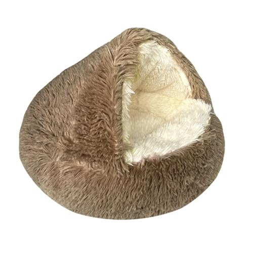 Runde Plüsch Hund Katze Schlafen Bett Welpen Katze Kissen Haus Kleine Medium Orthopädische Hundebett Flauschigen Zwinger Haustier Warme Matte liefert(Khaki,M 50CM) von Pengchang