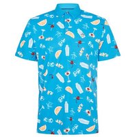 Penguin All Over Oversized Cocktail Print Halbarm Polo royal von Penguin