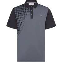 Penguin Asymetrical Pete Gingham Colour Block Halbarm Polo schwarz von Penguin