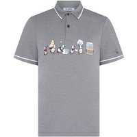 Penguin The Barback Pete Oxford Halbarm Polo grau melange von Penguin