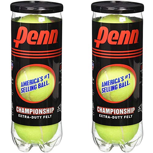 Penn 55108 Tennisbälle Hi-Intensity Yellow 3/Dose 2 Dosen (insgesamt 6 Bälle) von Penn