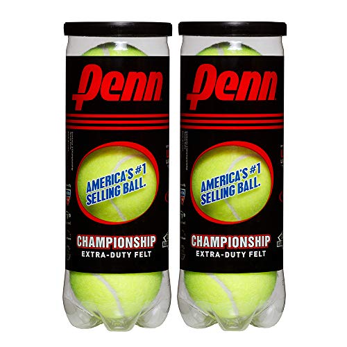 Penn Championship Tennisbälle – extra belastbare Filz-Tennisbälle unter Druck – 2 Dosen, 6 Bälle von Penn