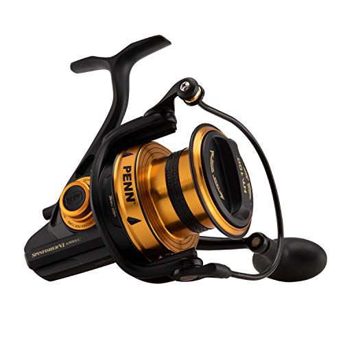 PENN Unisex-Erwachsene Spule Spinfisher VI Long Cast 6500 Spinnrolle, Schwarz Gold von Penn