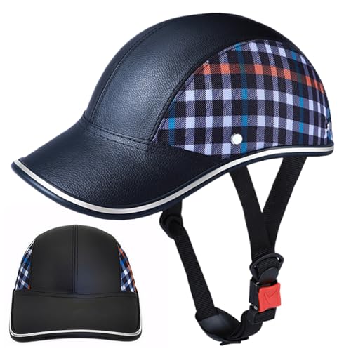 Fahrradhelm, Sicherheitsradfahrradhelm mit verstellbarem Riemen, Sonnenschutzhelm, Skifahren, Baseball, Skating -Helme für Erwachsene, Männer, Frauen schwarzer Plaid, Scooter -Helm von Peosaard