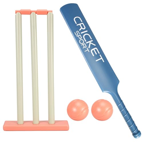 Peosaard Kids Cricket Bat Set, Gummi -Grip -Fledermaus, weicher Ball & Wicket -Stümpfe, 2 Balls Eltern -Kind -Interaktionsspiel für Garden Beach Home von Peosaard