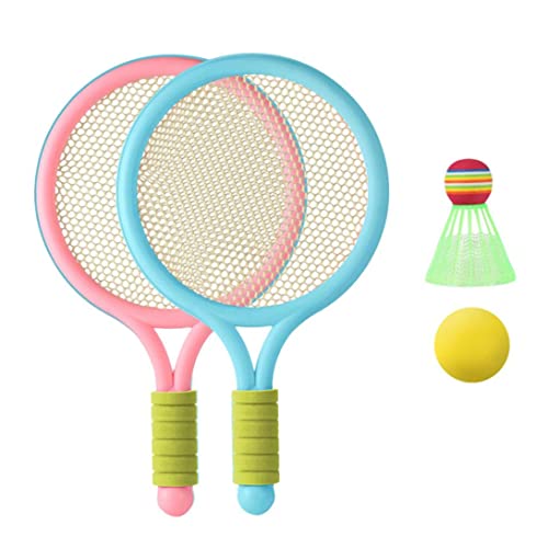 Peosaard Kinder Tennisschläger Set Plastik Kleinkinder Badminton -Schläger mit Badminton Ball Tennis Ball Kinder Tennisschläger Set von Peosaard