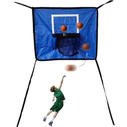 Trampolin -Basketball -Hoop, Trampolin -Basketballbefestigung mit 4 Seilen, wiederverwendbares Trampolinspielzeug, leicht zu montieren Trampolinzubehör - 25,6x21.7 von Peosaard