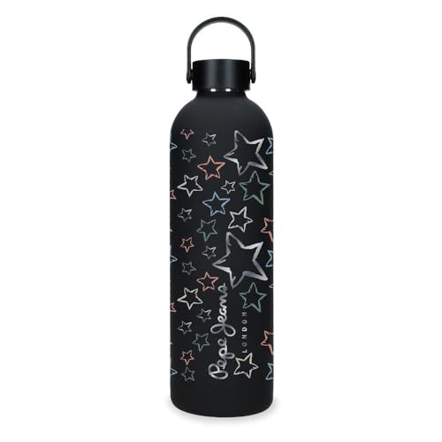 Pepe Jeans Abbey Trinkflasche aus Edelstahl, Schwarz, 7 x 26,5 x 7 cm, von Joumma Bags, Schwarz, Talla única, Trinkflasche aus Edelstahl Pepe Jeans Abbey Trinkflasche aus Edelstahl, Schwarz, 7 x 26,5 x 7 cm, von Joumma Bags, Schwarz, Talla única, Trinkflasche aus Edelstahl von Pepe Jeans