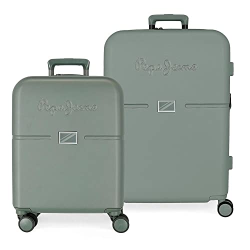 Pepe Jeans Accent Green Kofferset 55/70 cm starres ABS integrierter TSA-Verschluss 116L 7,54kg 4 Doppelrollen Handgepäck Pepe Jeans Accent Green Kofferset 55/70 cm starres ABS integrierter TSA-Verschluss 116L 7,54kg 4 Doppelrollen Handgepäck von Pepe Jeans