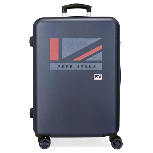 Pepe Jeans Aidan Koffer, mittelgroß, Blau, 46 x 65 x 23 cm, Hartplastik, seitlicher Kombinationsverschluss, 56, 3,22 kg, 4 Räder Pepe Jeans Aidan Koffer, mittelgroß, Blau, 46 x 65 x 23 cm, Hartplastik, seitlicher Kombinationsverschluss, 56, 3,22 kg, 4 Räder von Pepe Jeans