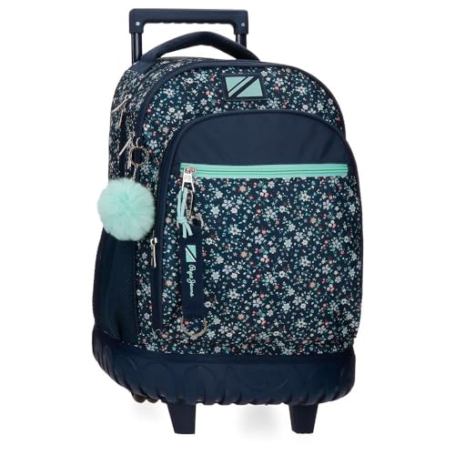 Pepe Jeans Alenka Rucksack Compact 2 Räder, Blau, 32 x 43 x 21 cm, Polyester, 28,9 l, blau, Kompakter Rucksack mit 2 Rädern Pepe Jeans Alenka Rucksack Compact 2 Räder, Blau, 32 x 43 x 21 cm, Polyester, 28,9 l, blau, Kompakter Rucksack mit 2 Rädern von Pepe Jeans