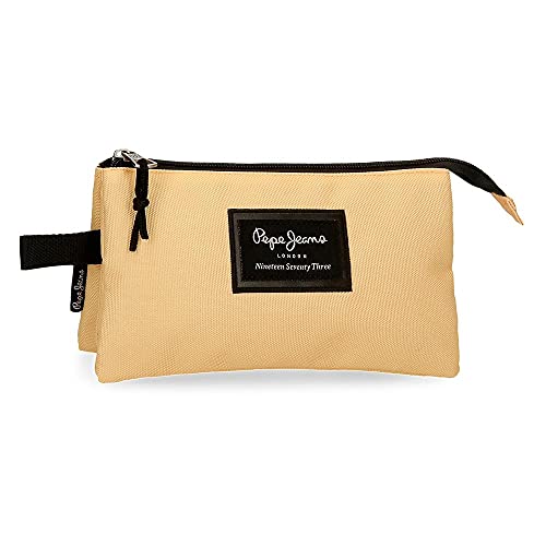 Pepe Jeans Aris Dreifach-Federmäppchen, 12 x 22 x 5 cm, gelb, 12x22x5 cms, Dreifach-Etui von Pepe Jeans