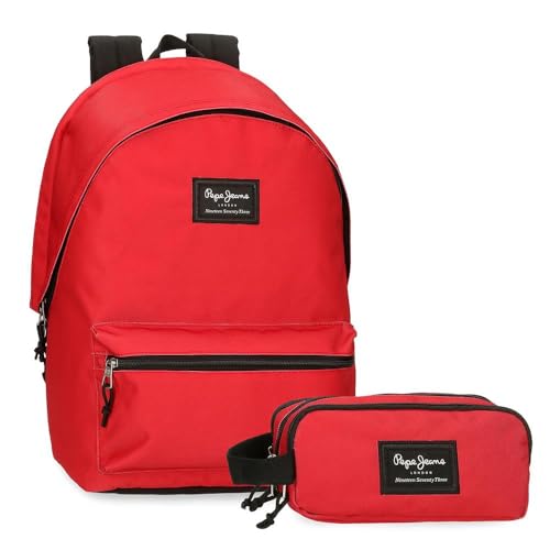 Pepe Jeans Aris Evergreen Rucksack + Schultasche, tragbar, 15,6 Zoll, Rot, 31 x 44 x 15 cm, Polyester, 23,87 l, rot, Talla única, Rucksack + Federmäppchen Pepe Jeans Aris Evergreen Rucksack + Schultasche, tragbar, 15,6 Zoll, Rot, 31 x 44 x 15 cm, Polyester, 23,87 l, rot, Talla única, Rucksack + Federmäppchen von Pepe Jeans