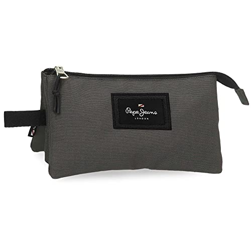 Pepe Jeans, anthrazit, Dreifach Federmäppchen Pepe Jeans, anthrazit, Dreifach Federmäppchen von Pepe Jeans