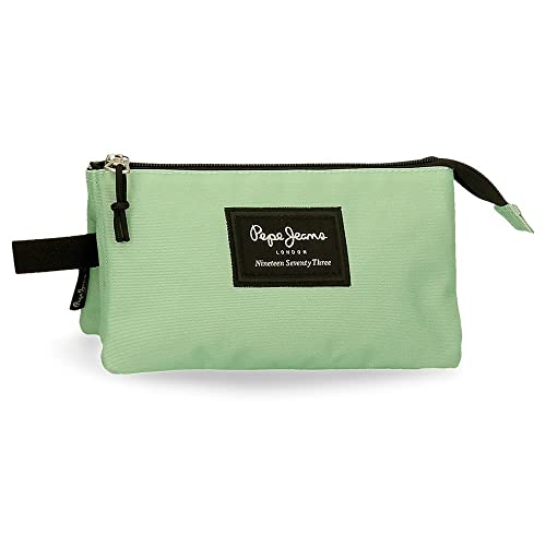 Pepe Jeans Aris Federmäppchen, dreifach, Grün, 22 x 12 x 5 cm, Polyester, grün, Dreifach-Etui Pepe Jeans Aris Federmäppchen, dreifach, Grün, 22 x 12 x 5 cm, Polyester, grün, Dreifach-Etui von Pepe Jeans