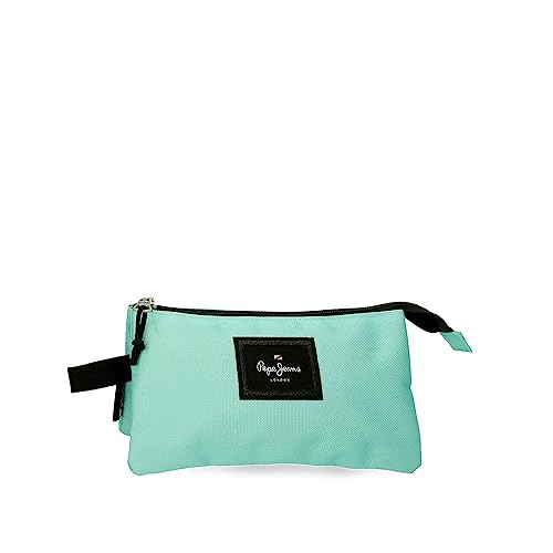 Pepe Jeans Aris Federmäppchen, dreifach, Grün, 22 x 12 x 5 cm, Polyester, grün, Talla única, Dreifach-Etui von Pepe Jeans